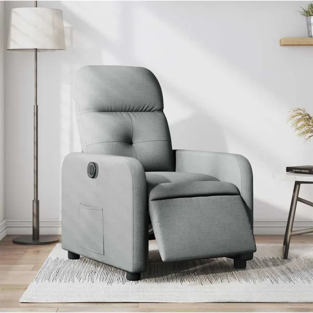 vidaXL Fauteuil elektrisch verstelbaar stof lichtgrijs grijs