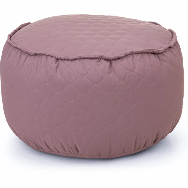 Drop & Sit poef - tijdloos gewatteerd nylon - roze - Ø 50 cm