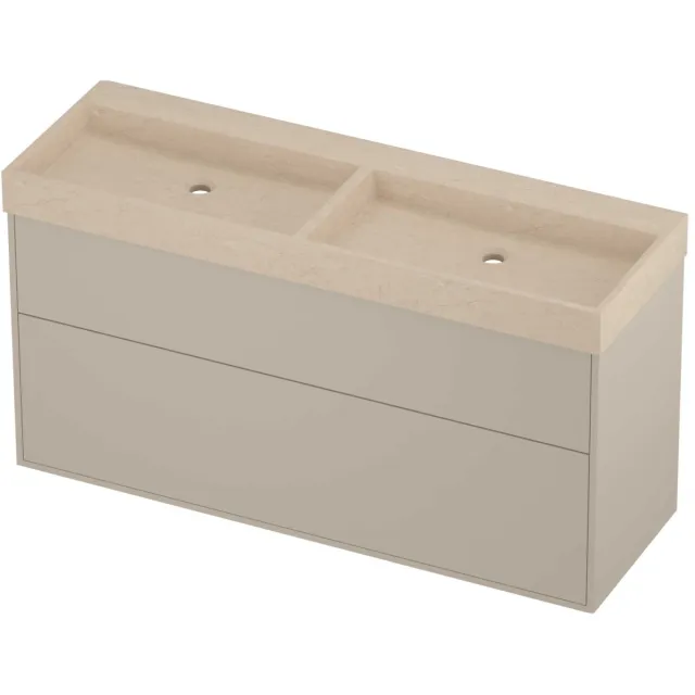 Proline Evoli Badmeubelset Hardsteen Loft Dubbel 140x46x75 cm Sand Stone Soft Linen Beige