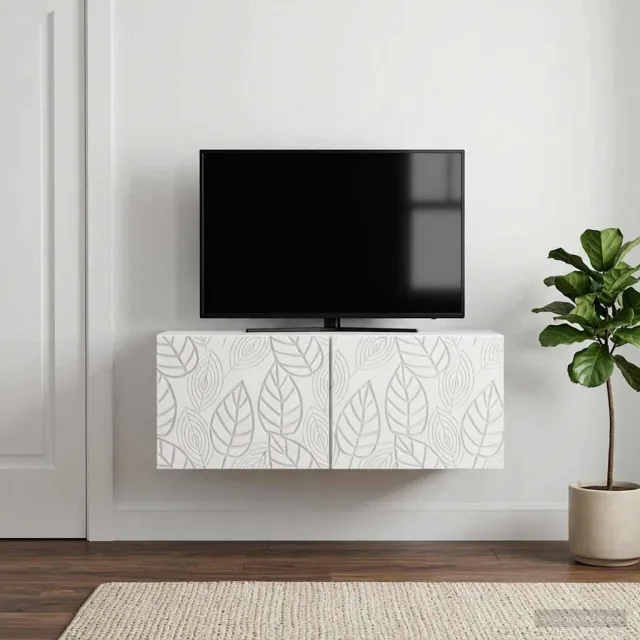vidaXL Wandbeugel TV-kast 59,5 x 41 x 30 cm Wit Bewerkt hout