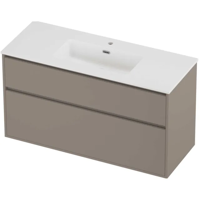 Proline Tribute Badmeubelset Porselein Elegant 1 Gat 120x46x67 cm Mat White Clay Beige