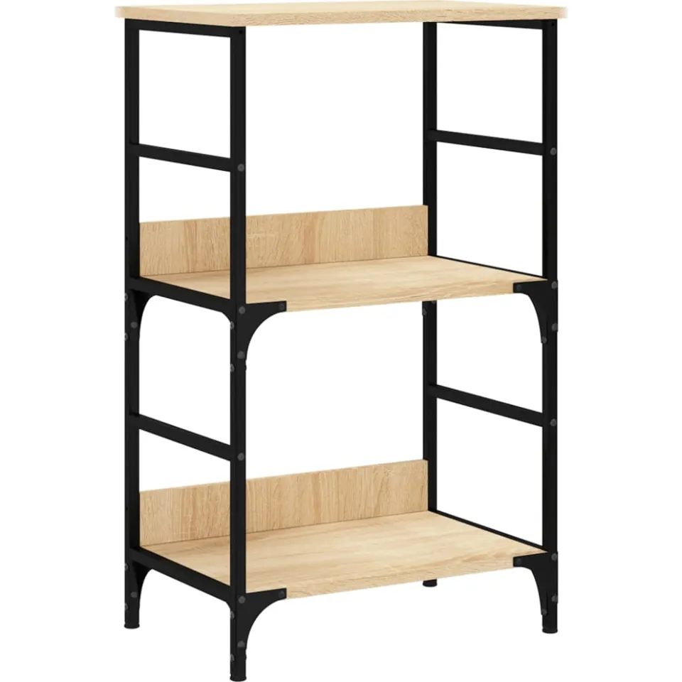 vidaXL Boekenrek 50x33x82 cm bewerkt hout sonoma eikenkleurig, foto 3