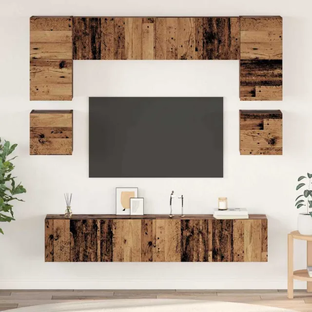 vidaXL Tv-meubelset 8 st 80 x 30 x 30 cm Oud Hout Bruin