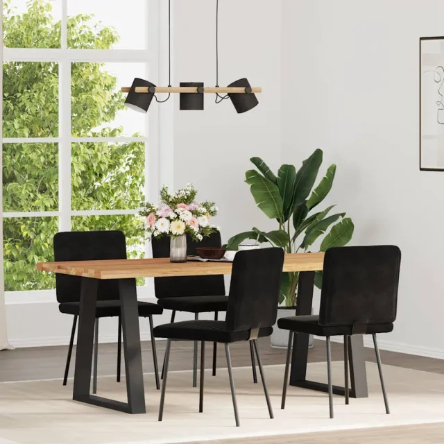 vidaXL Eetkamerstoelen 4 st fluweel zwart, foto 2