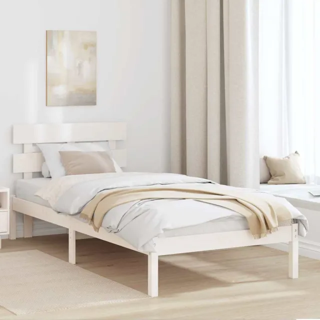 vidaXL Bedframe met hoofdeinde Wit 80 x 200 cm Massief grenenhout