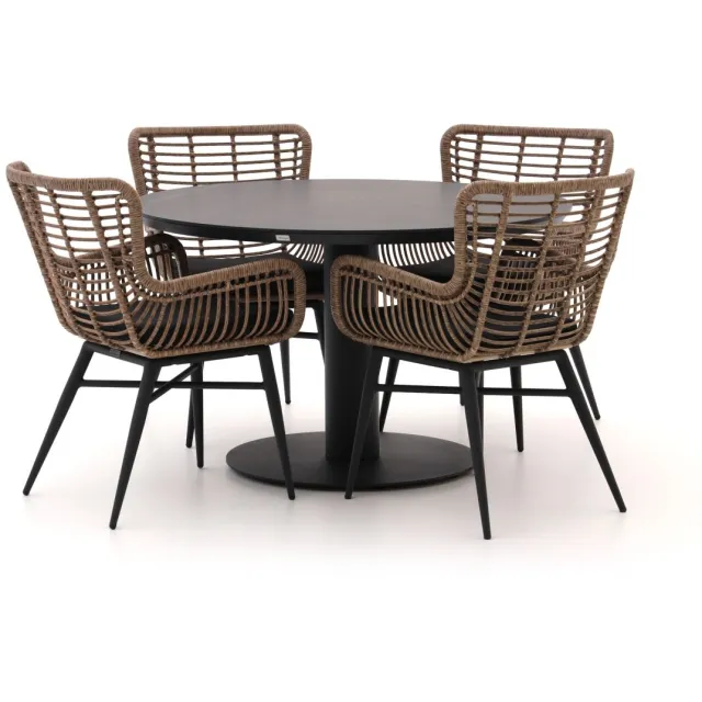 Intenso Furniture Intenso Asti/La Fonte Ø120cm dining tuinset 5-delig Grijs