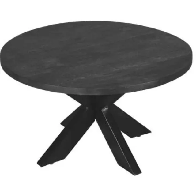 Ronde salontafel Erla zwart mangohout met matrixpoot