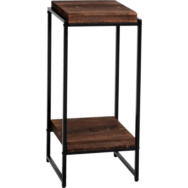 MCW Bloementafel MCW-K71, bloemenplank bijzettafel plantenplank, MVG-gecertificeerd MDF metaal ~ donkerbruin, 82cm