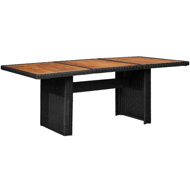 vidaXL Tuintafel 200x100x74 cm poly rattan zwart, foto 2