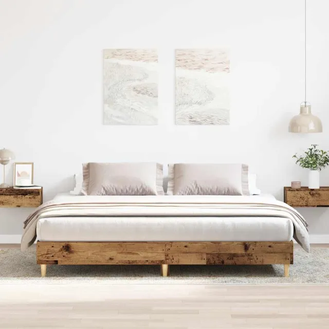 vidaXL Bedframe zonder matras 200x200 cm spaanplaat bewerkt hout Bruin