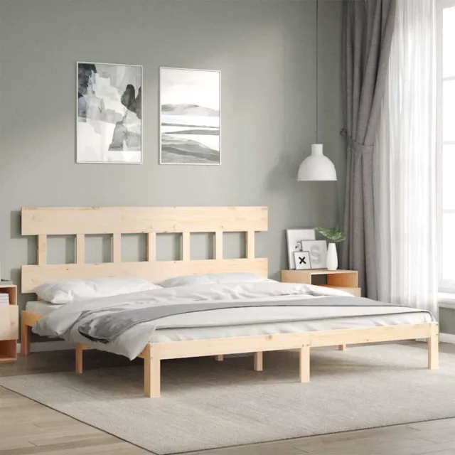vidaXL Bedframe zonder matras massief grenenhout 200x200 cm bruin
