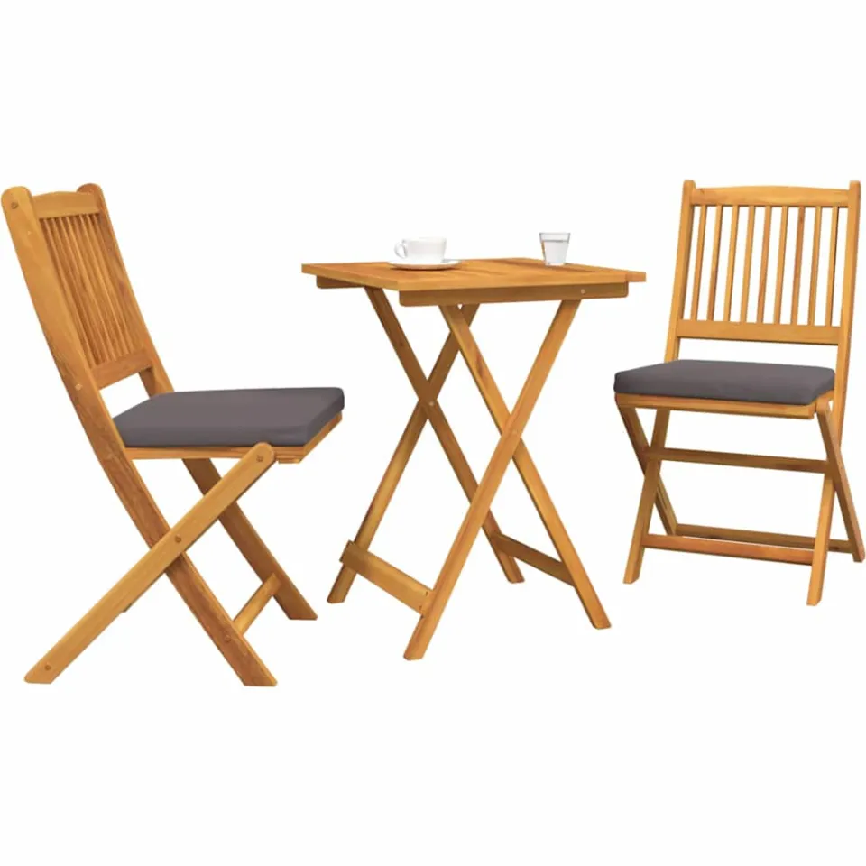 vidaXL Tuin Bistro Set 3 st Bruin Massief Acaciahout, foto 2