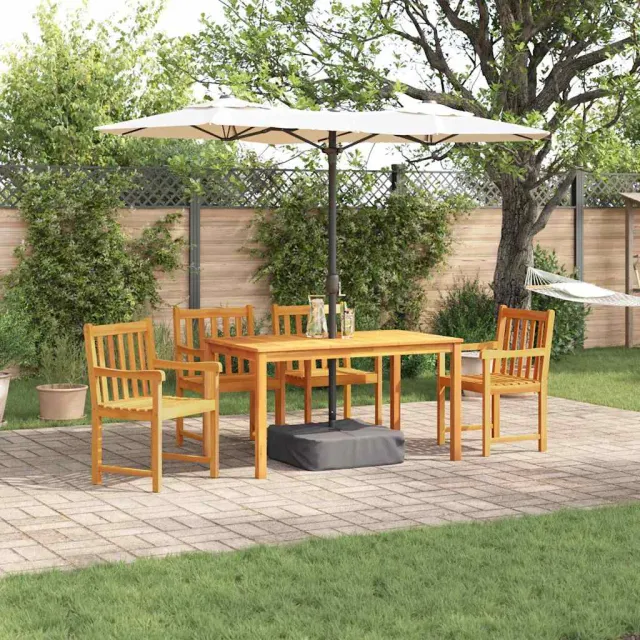 vidaXL Tuin eettafelset 5 st Bruin Massief Acaciahout, foto 2
