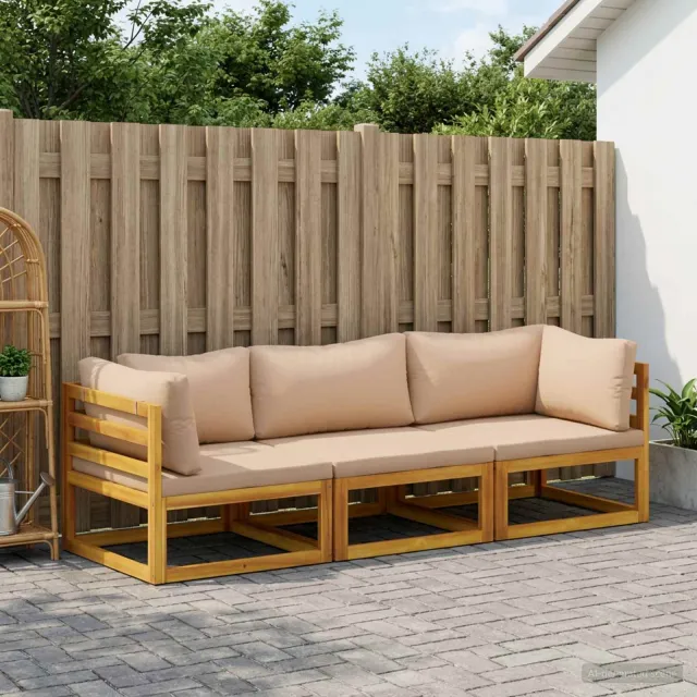 vidaXL Bankstel 3 st Naturel Massief Acaciahout