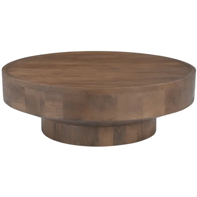 DÉJA Living Gabriel Salontafel Rond Walnoot Mangohout - Ø60x38H cm Donkerbruin