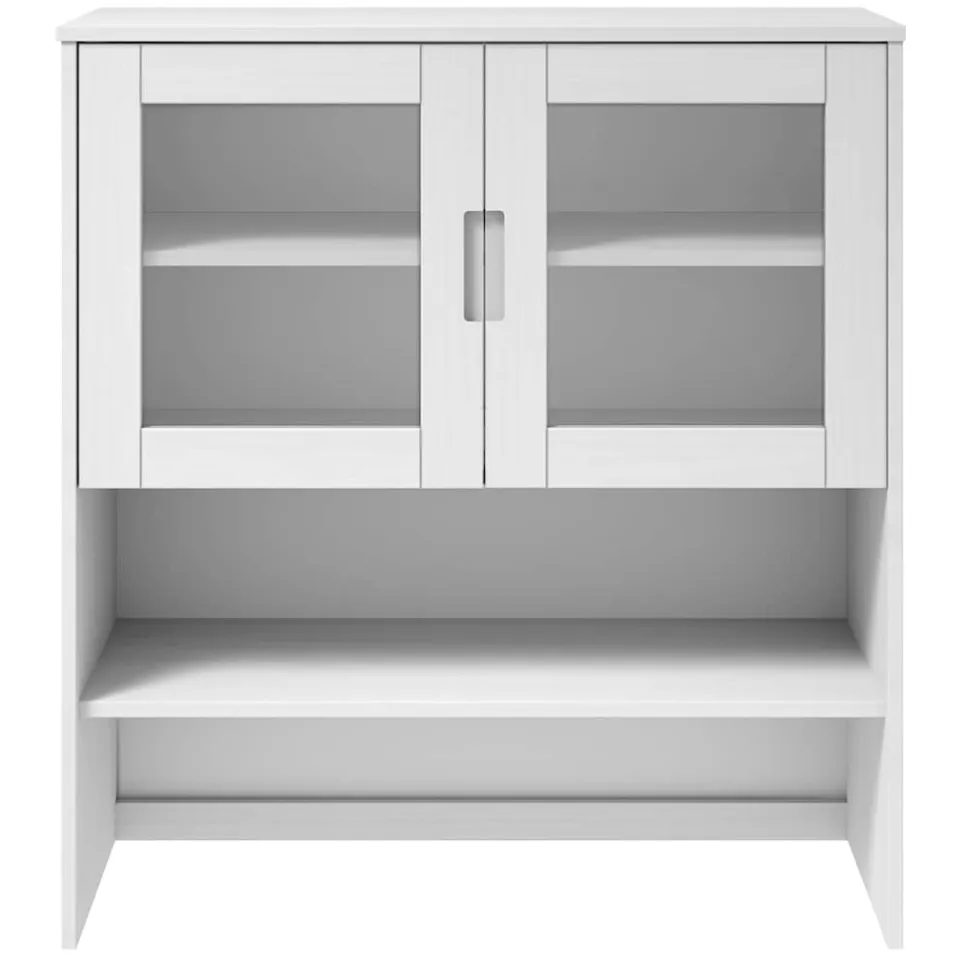 vidaXL Opzetkast MOLDE 90x35x100 cm massief grenenhout wit