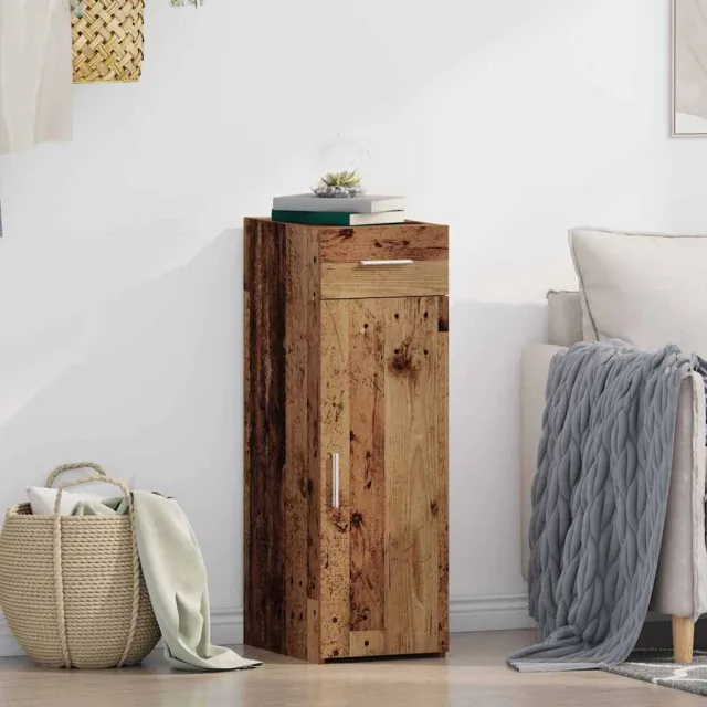 vidaXL Dressoir met lade Oudhout 30 x 42,5 x 93 cm Bruin