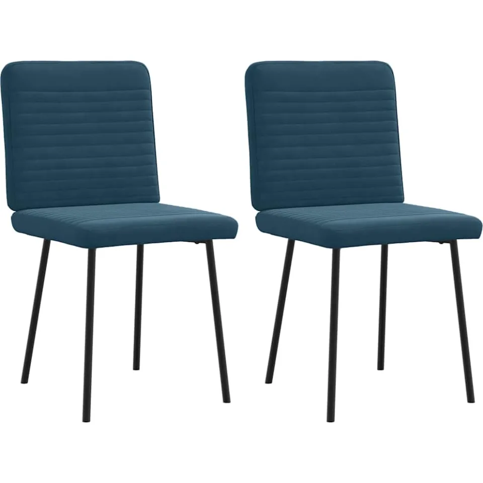 vidaXL Eetkamerstoelen 2 st fluweel blauw, foto 3