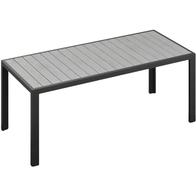 Happiq Aluminium tuintafel – Voor picknicks, vakanties, familiefeesten & partijen – Weer- en zonbestendig – Grijs Grey