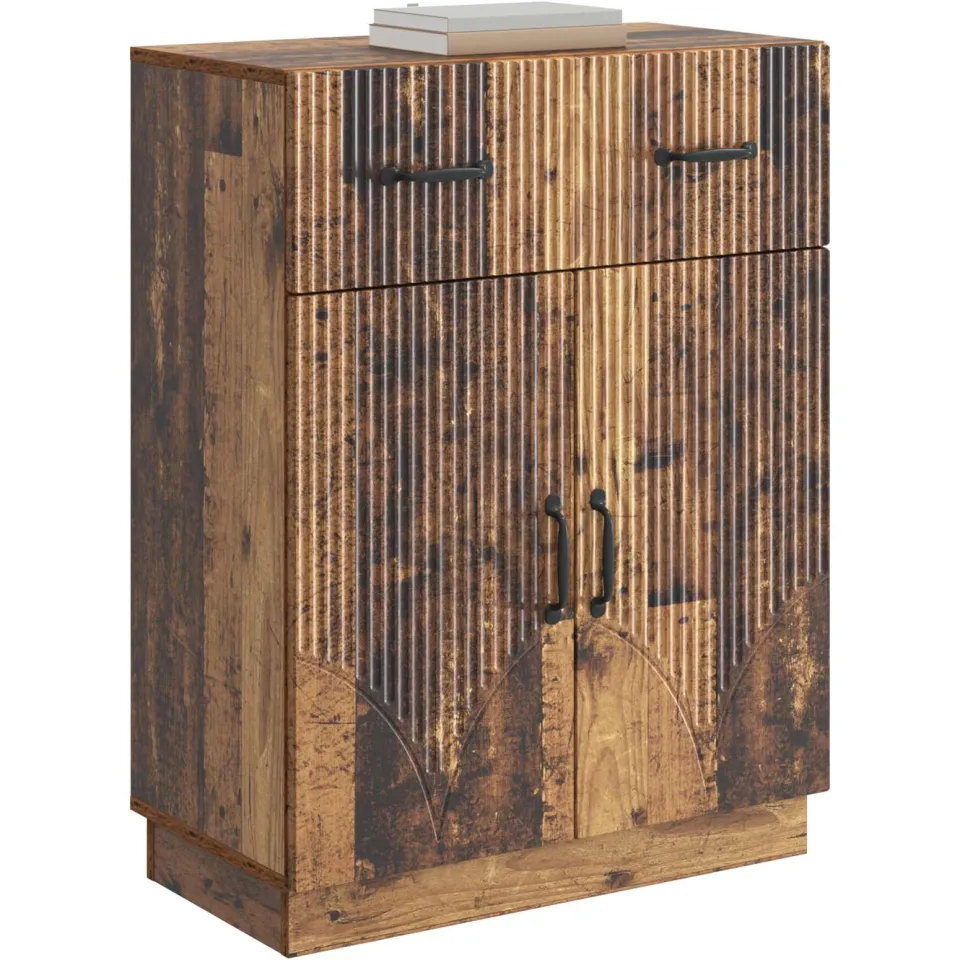 vidaXL Dressoir met lade Oud hout 66 x 34,5 x 87 cm Bewerkt hout Bruin