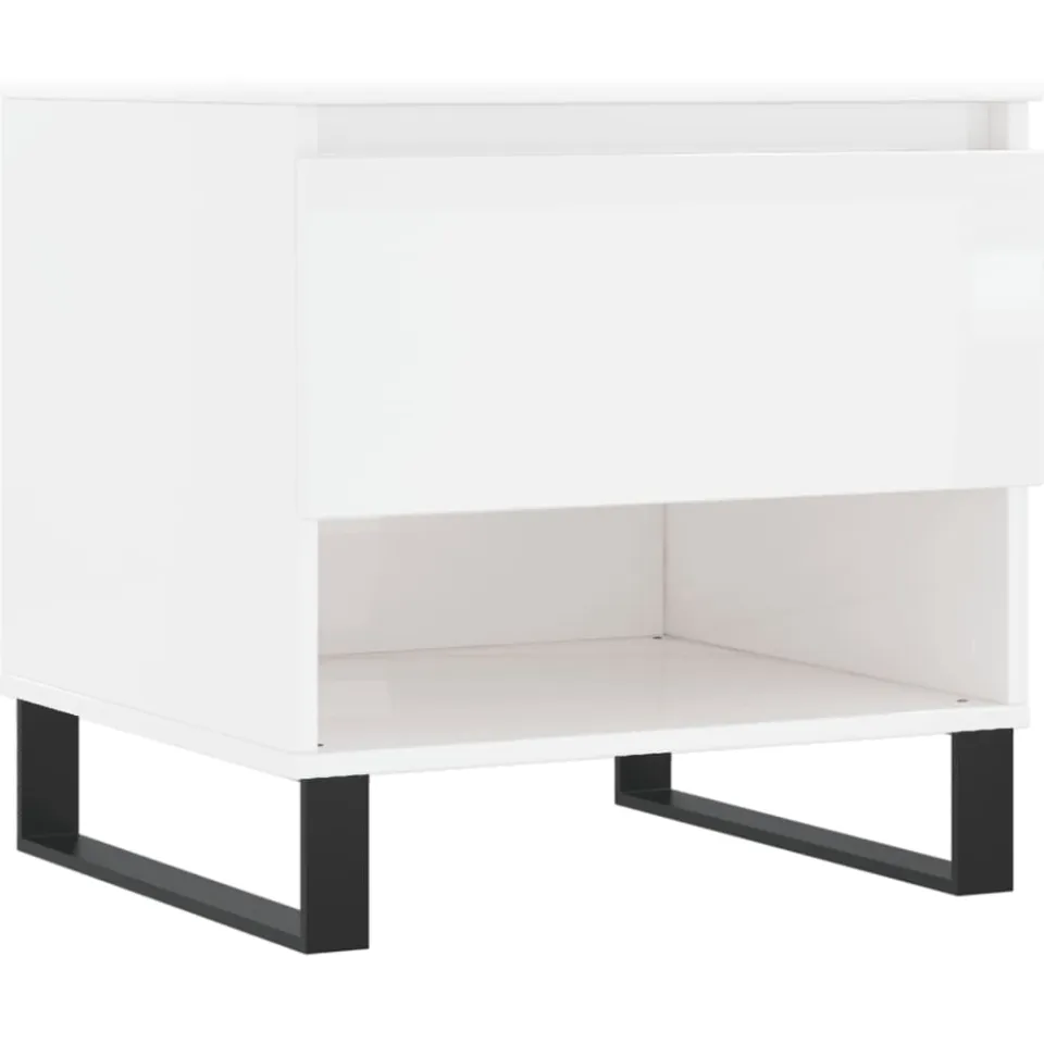 vidaXL Salontafels 2 st 50x46x50 cm bewerkt hout hoogglans wit