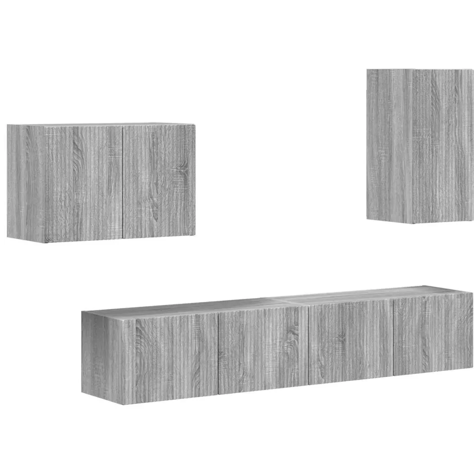 vidaXL TV Wandkast Set 4 st Grijs Sonoma Bewerkt hout, foto 3