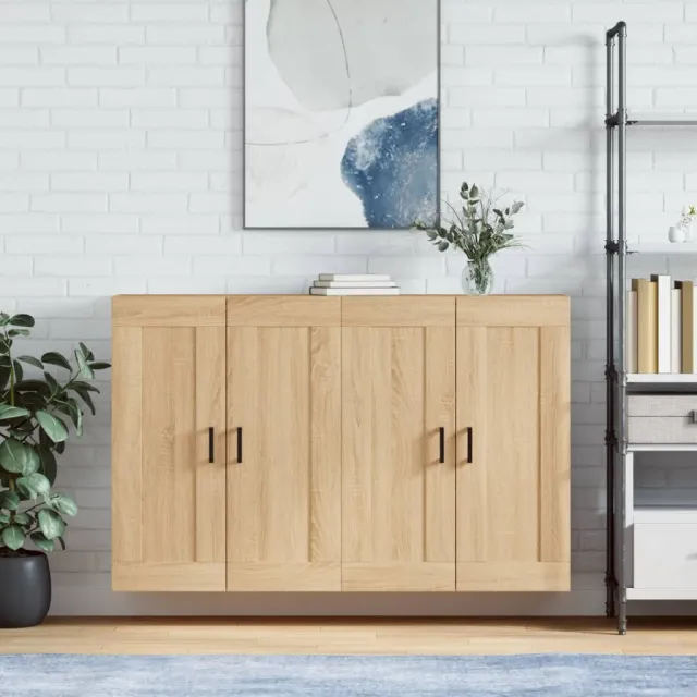 vidaXL Hangkasten 2 st bewerkt hout sonoma eikenkleurig Bruin