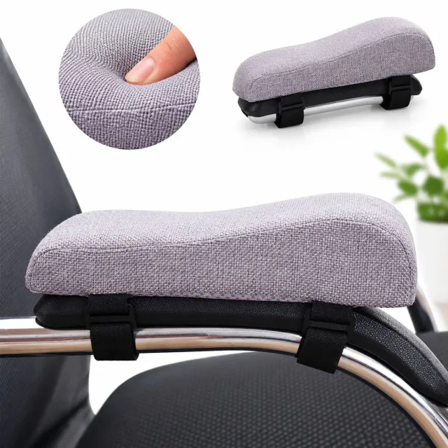 VHV Ergonomische bureaustoel armleuning hoes met traagschuim - 2 Stuks - Antislip - Verhoogde ondersteuning voorkomt onbelaste armen - Gamestoel armleuning hoes - Antislip elleboog steun kussen - Armsteun cover grijs