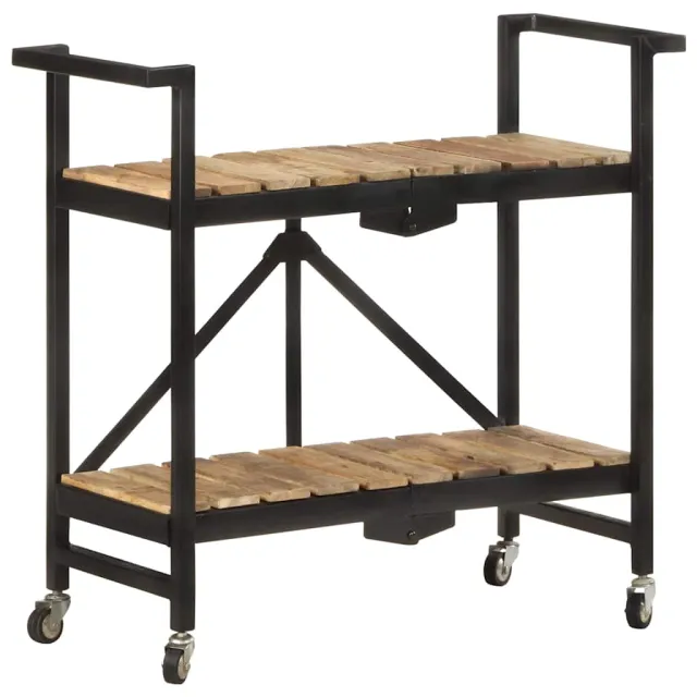 vidaXL Keukentrolley 87x36x81 cm massief mangohout bruin, foto 2