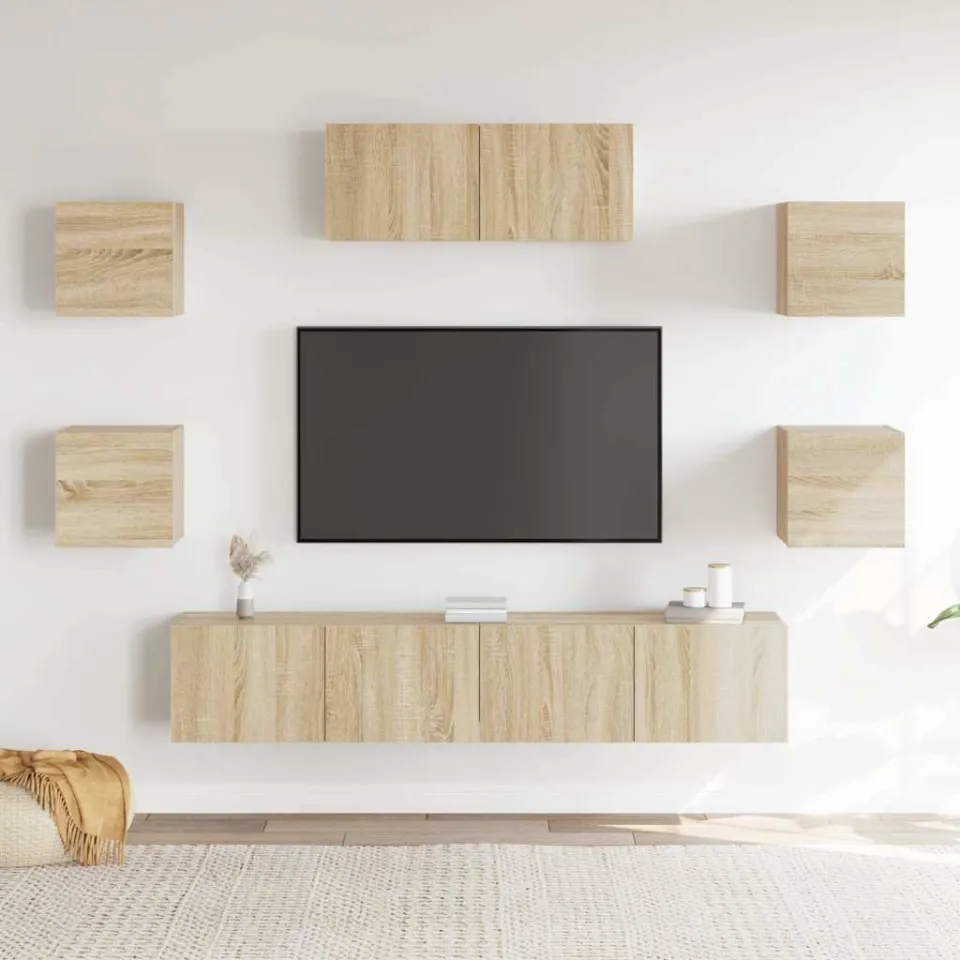 vidaXL 7-delige Tv-meubelset bewerkt hout sonoma eikenkleurig, foto 3
