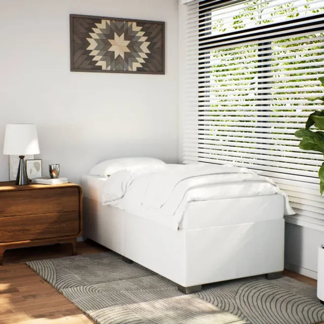 vidaXL Bedframe kunstleer wit 90x200 cm