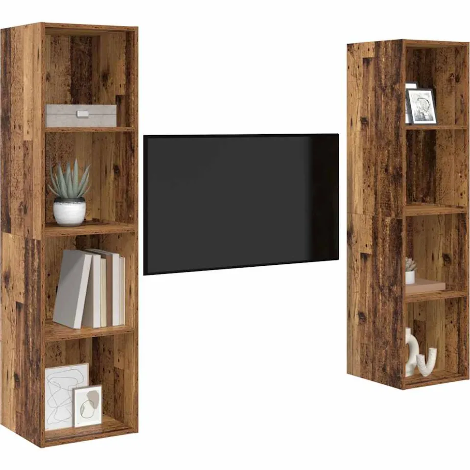 vidaXL Tv-meubelset 2 st 37 x 37 x 142,5 cm Bruin