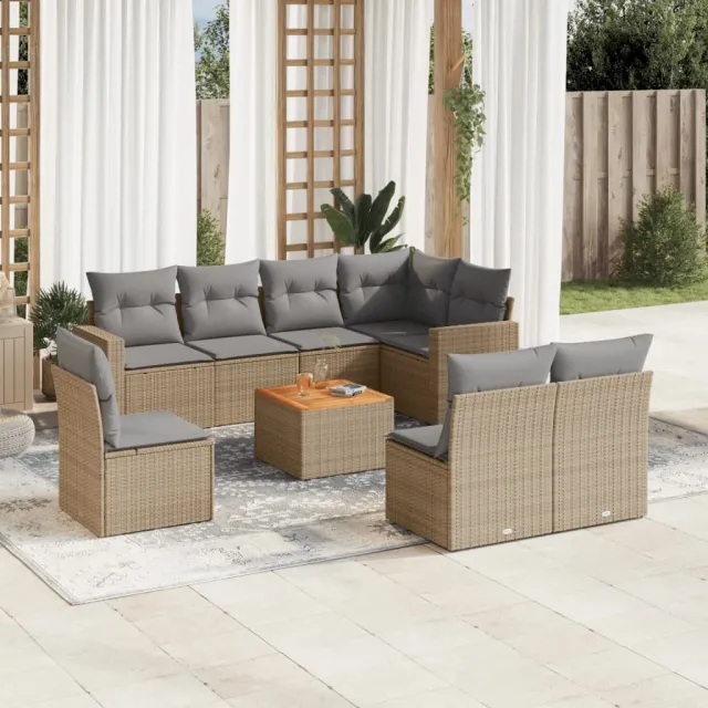 vidaXL Patio Sofa Set 9-zits Mix Beige en Lichtgrijs, foto 2