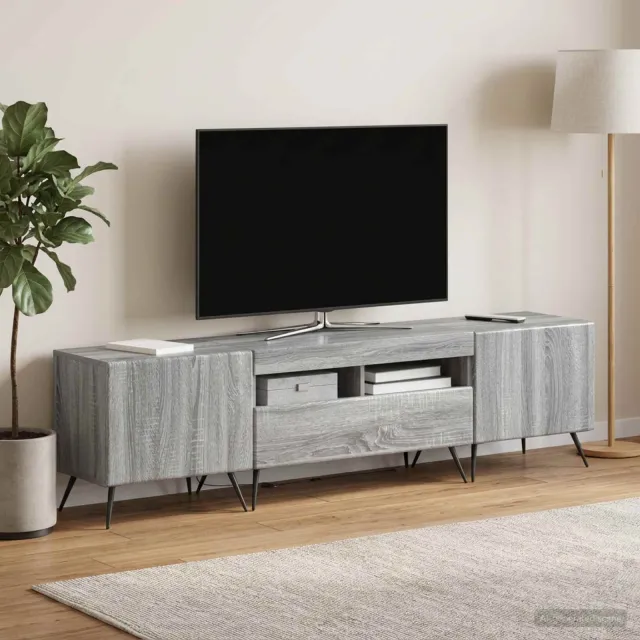 vidaXL LED tv-meubel BREDA 3 st Grijs Sonoma Bewerkt hout, foto 2