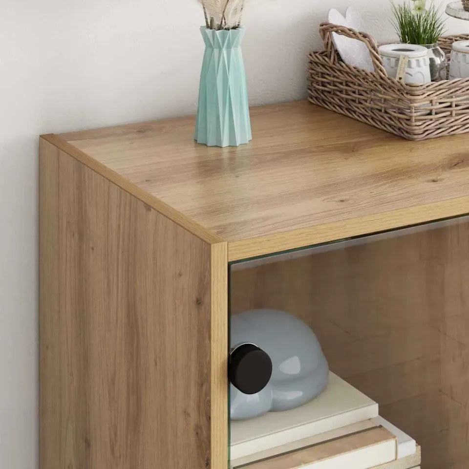 vidaXL Bijzetkast Artisan Eiken 68 x 37 x 75,5 cm Bewerkt hout, foto 4