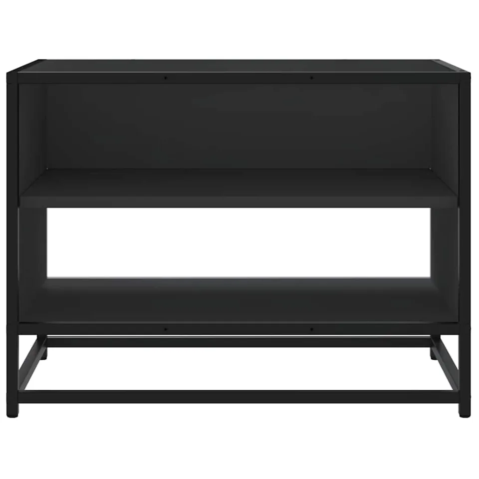 vidaXL Tv-meubel 61x40x46 cm bewerkt hout en metaal zwart, foto 4