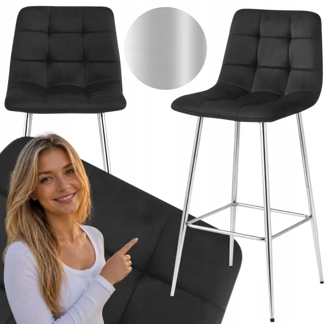 MUFART Zwarte Velours Bar Kruk Stoel Hoge Keuken Kruk Loft Stijl Black
