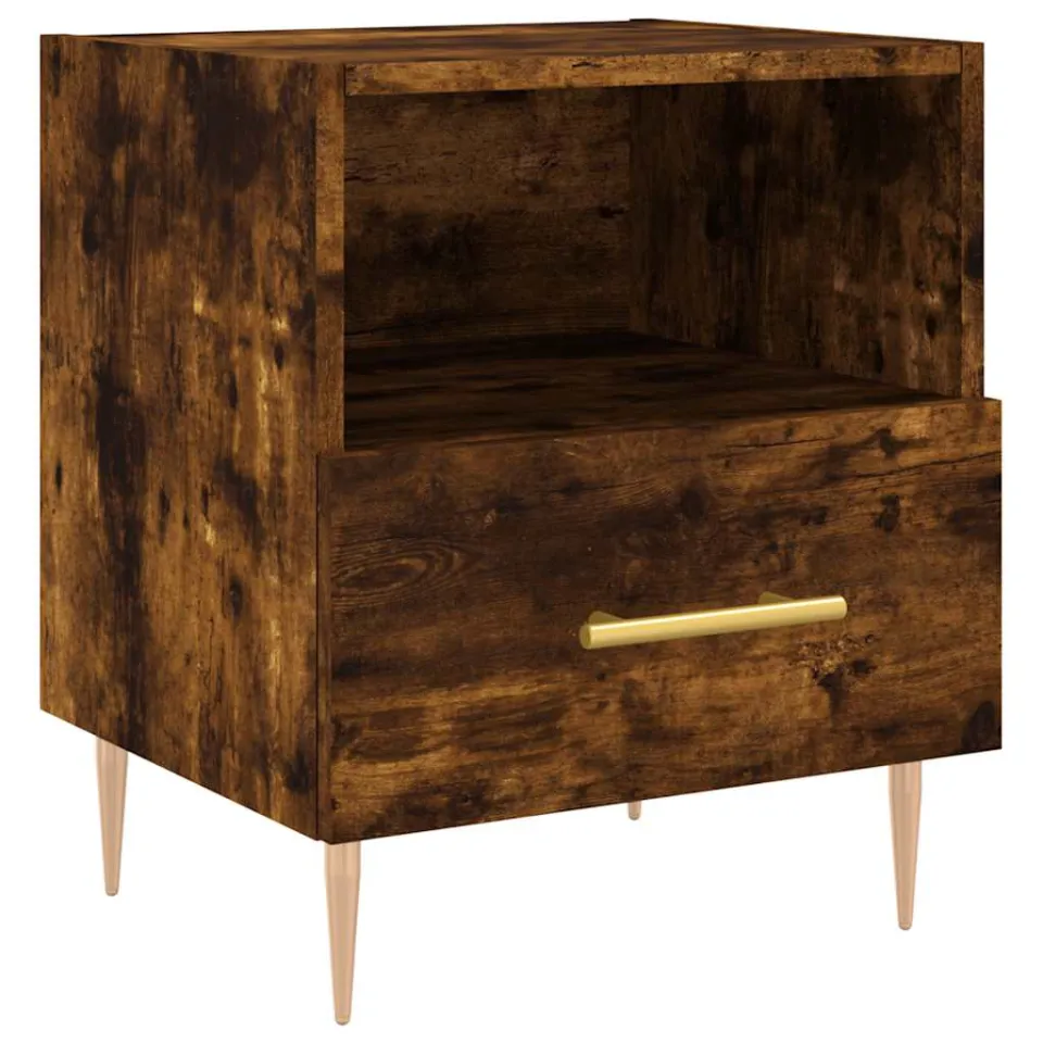 vidaXL Nachtkastjes 2 st 40x35x47,5 cm bewerkt hout gerookt eikenkleur, foto 4