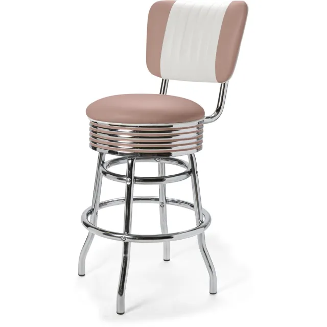 Bel Air Furniture Palace Barstool Backrest CB 66 Chrome roze