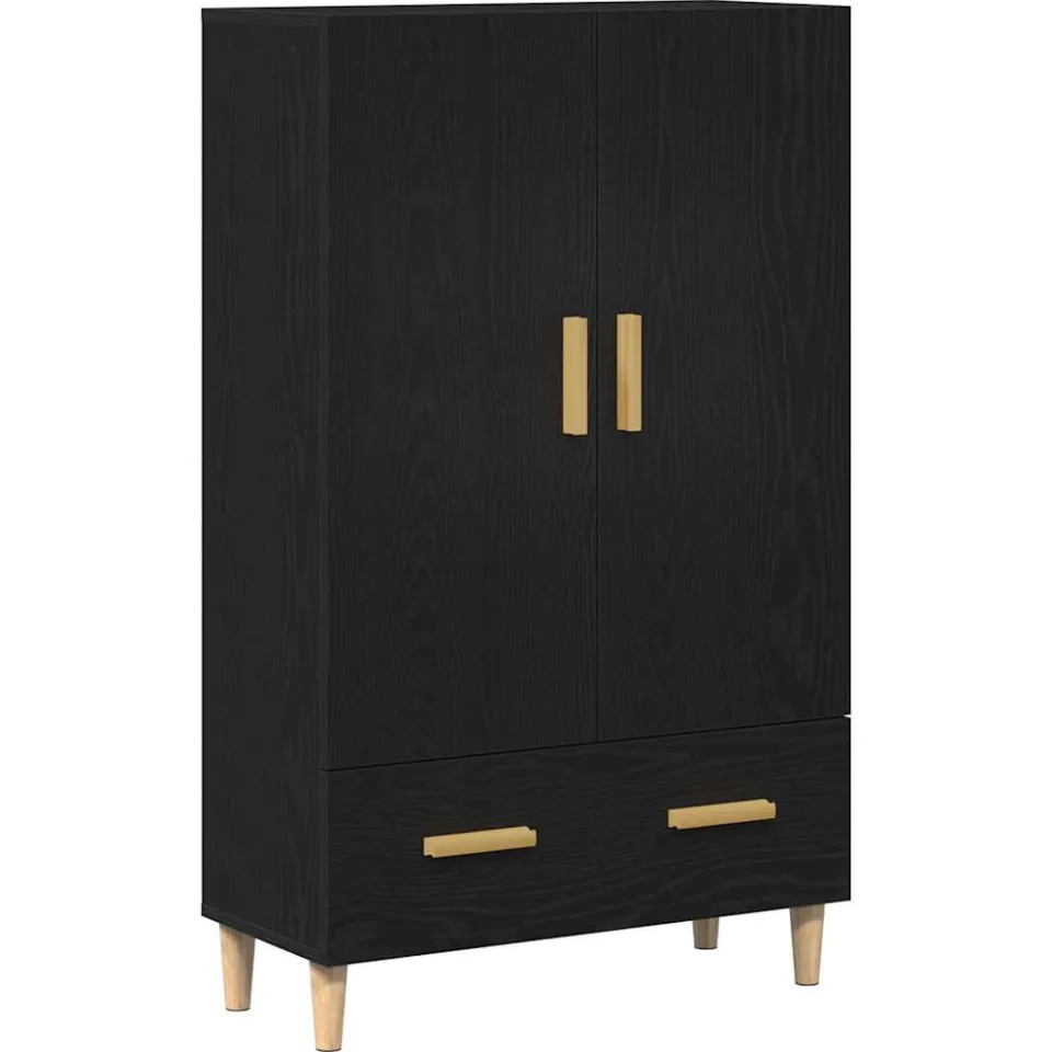 vidaXL Highboard Zwart Eiken 70 x 31 x 115 cm Bewerkt hout, foto 3