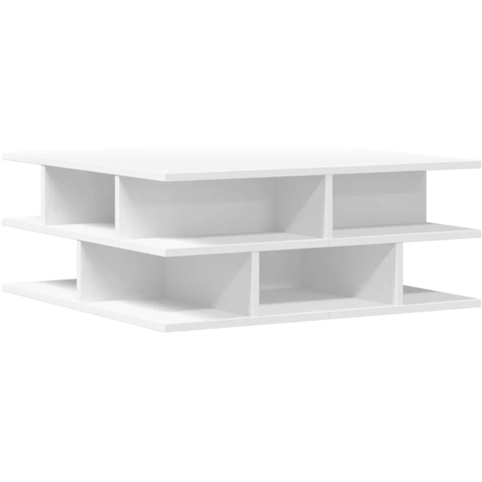 vidaXL Salontafel 70x70x29 cm bewerkt hout wit, foto 4