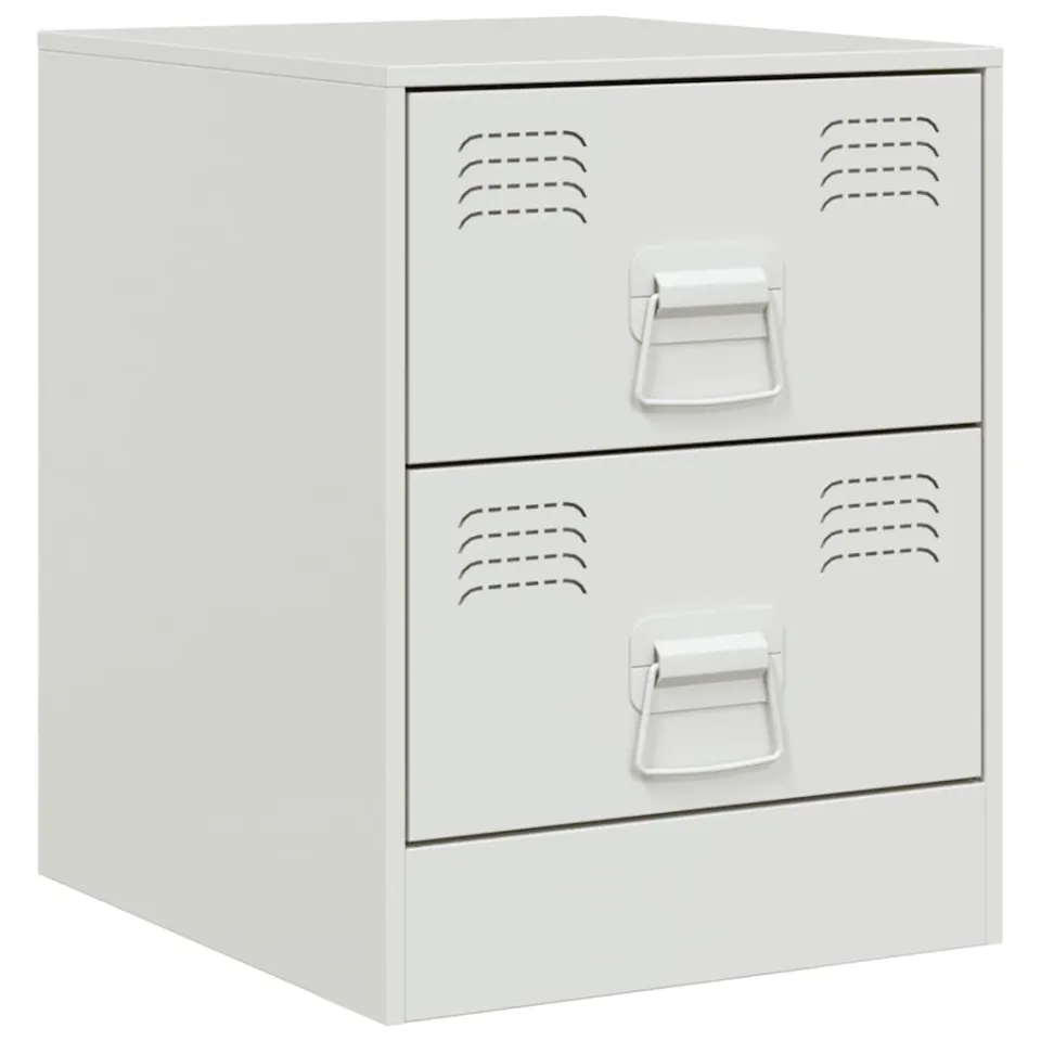 vidaXL Nachtkastjes 2 st 34,5x39x44 cm staal wit