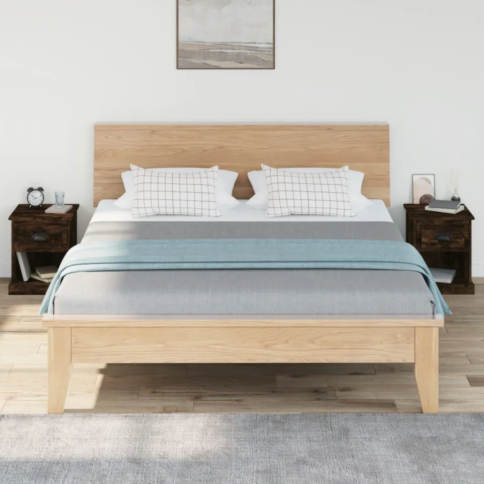vidaXL Nachtkastjes 2 st 39x39x47,5 cm bewerkt hout gerookt eikenkleur, foto 2