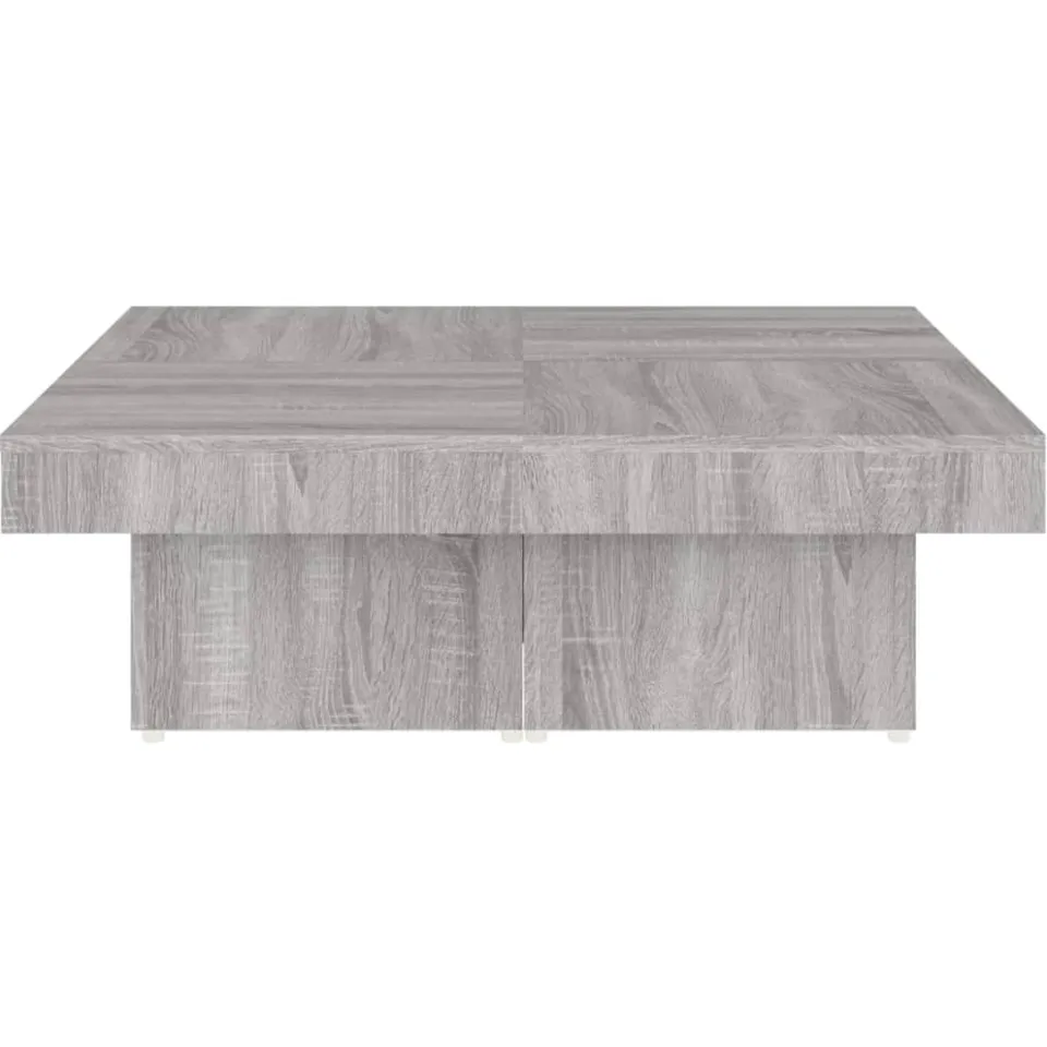 vidaXL Salontafel 90x90x28 cm bewerkt hout grijs sonoma eikenkleurig, foto 3
