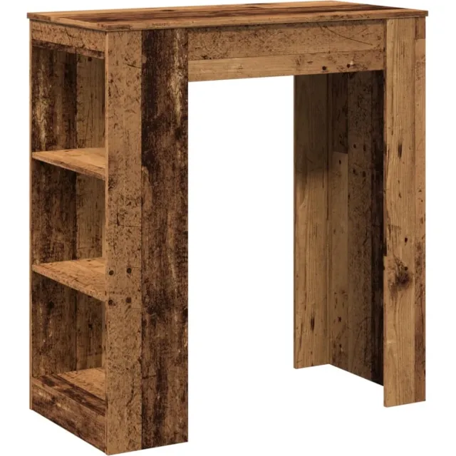 vidaXL Bartafel - met - rekken - 95x47x103,5 - cm - bewerkt - hout - oud - houtkleur oud hout