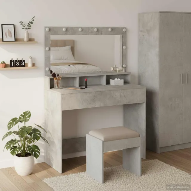 vidaXL Plafondtafel Beton Grijs 100 x 41 x 135 cm Bewerkt hout, foto 2