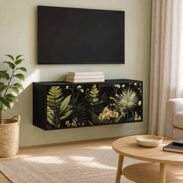 vidaXL Wandgemonteerd tv-meubel RHENEN 102 x 33 x 40 cm Zwart eiken