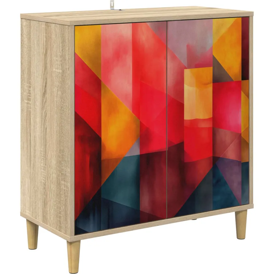 vidaXL Dressoir HEESCH Sonoma 69 x 33 x 75 cm Bewerkt hout bruin, foto 3