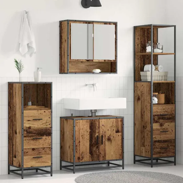vidaXL Badkamermeubelset 4 st Oud Hout 65 x 33 x 60 cm Bewerkt hout bruin, foto 2