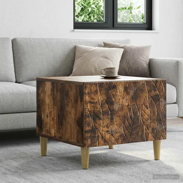 vidaXL Salontafel Gerookt eiken 50 x 49 x 40 cm Bewerkt hout Bruin